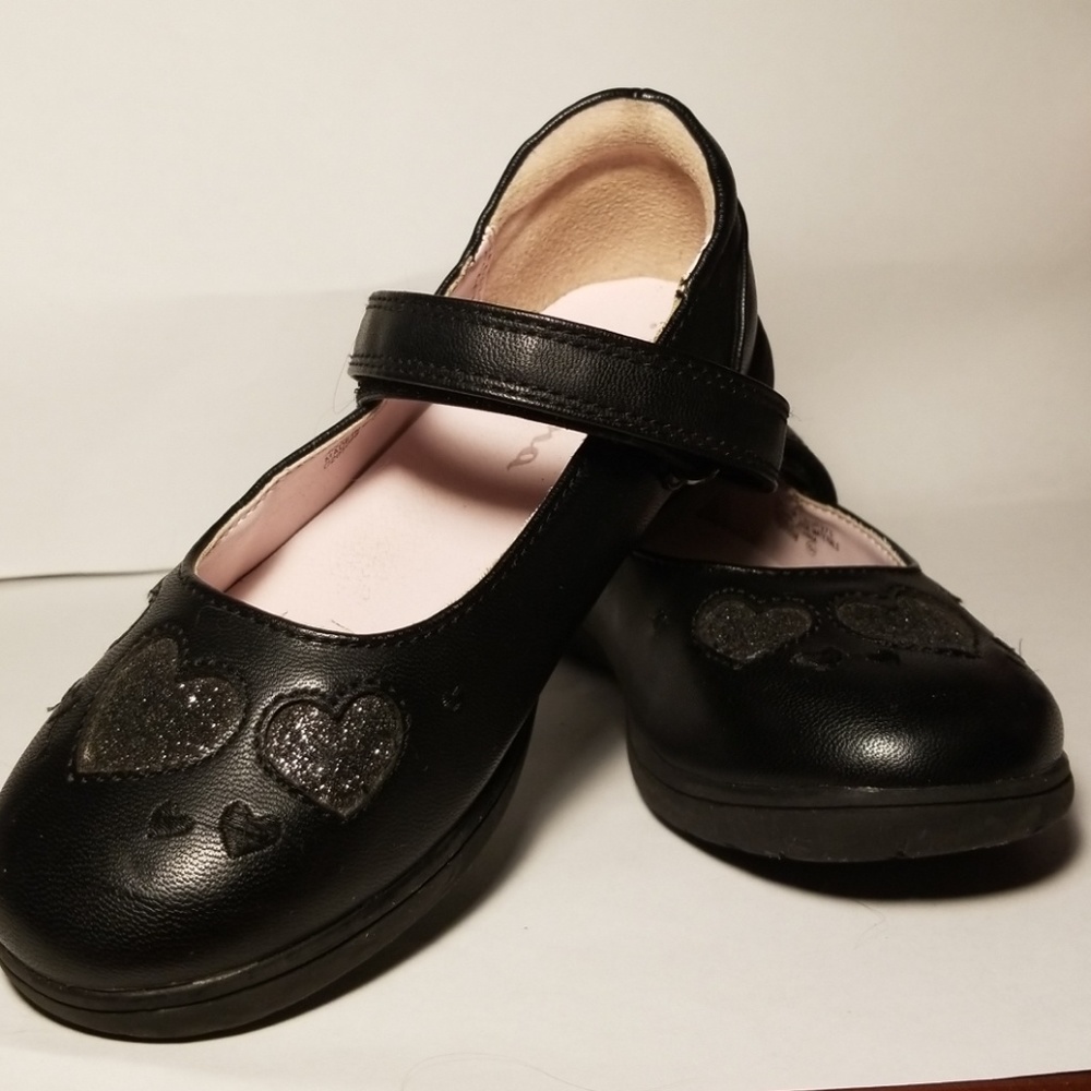 Black leather flats